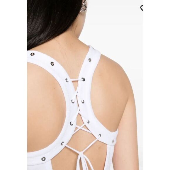 The Attico Eyelet-Embellished Ribbed-knit Tank Top NWT Size 42/ US 4-6 - Picture 5 of 12